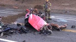 Ferrari in pieces on road