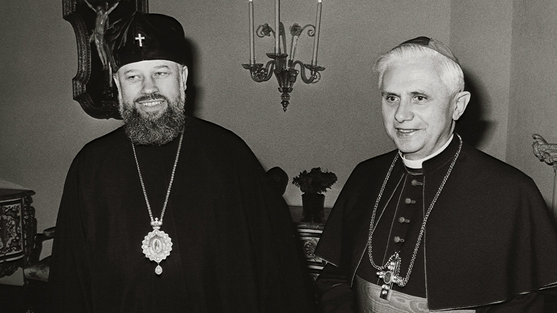 Pope Benedict with Russian Orthodox bishop