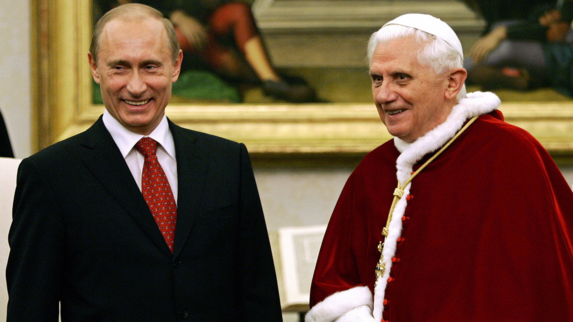 Pope Benedict with Vladimir Putin