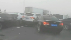 Deadly 200-car pileup on foggy Chinese bridge caught on video