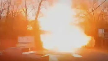 Indiana garbage truck rams into overpass, explodes in fiery blast