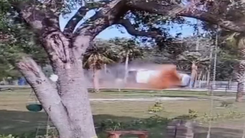 Video shows truck in Florida crashing, spilling more than 1,300 gallons of cooking oil