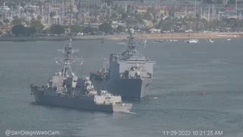 US Navy ships nearly collide while moving through San Diego Bay