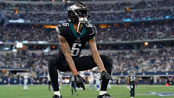 Eagles' DeVonta Smith pretends to steal from Salvation Army kettle in touchdown celebration vs Cowboys