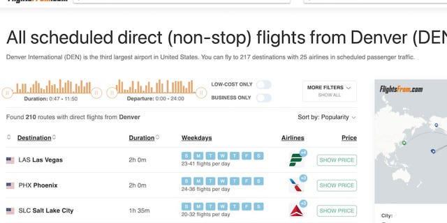 तपाईंको उडान रद्द भएमा तपाईंलाई मद्दत गर्न flightsfrom.com को स्क्रिनसट।