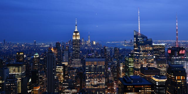 New York City skyline at night