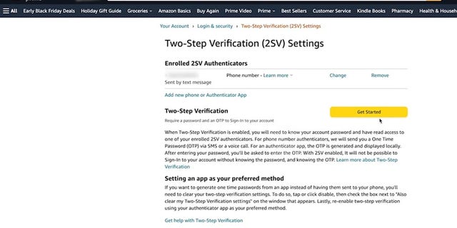 How to set up two-step verification on Amazon.