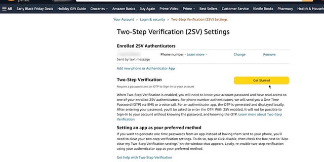 How to set up two-step verification on Amazon.