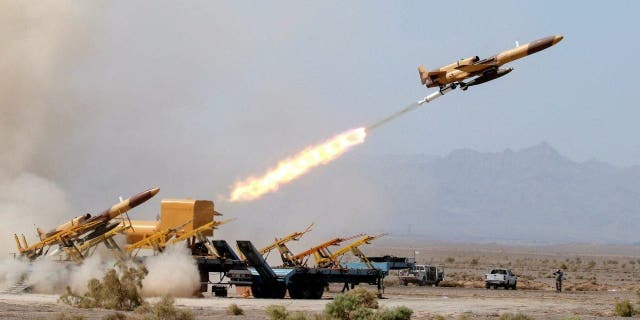 A drone is launched during a military exercise in an undisclosed location in Iran, in this handout image obtained on Aug. 25, 2022.