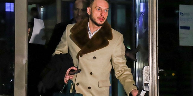 Eugen Constantin Vidineac, lawyer, delivers a short press statement after defending Andrew Tate and Tristan Tate in court, in Bucharest, Romania, Dec. 30, 2022.