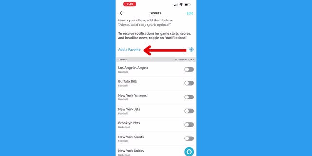 यदि तपाइँ खेलकुद प्रशंसक हुनुहुन्छ भने, तपाइँ तपाइँको मनपर्ने टोलीहरूको बारेमा Alexa अधिसूचनाहरू प्राप्त गर्न सक्नुहुन्छ, वा यसलाई सेट अप गर्नुहोस् ताकि तपाइँ अपडेटहरूको लागि तपाइँको Alexa यन्त्रलाई सोध्न सक्नुहुन्छ।