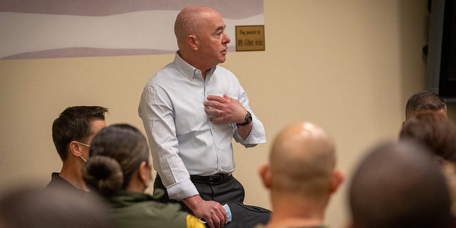 Alejandro Mayorkas stopped to visit the U.S. Customs and Border Protection in El Paso, Texas on Tuesday.