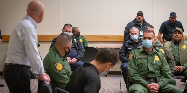 Alejandro Mayorkas, the head of homeland security, stopped by the border in El Paso, Texas on Tuesday.