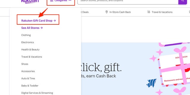 The Rakuten Gift Card Shop.