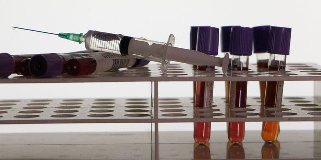 Health authorities in Africa will finally receive the continent’s first mpox vaccines after months of pursuit. Pictured: A photo illustration of blood test vials and a vaccine.