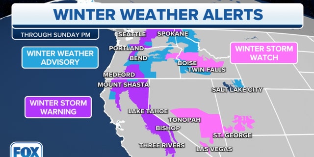 Winter Weather Alerts in the West through Sunday 