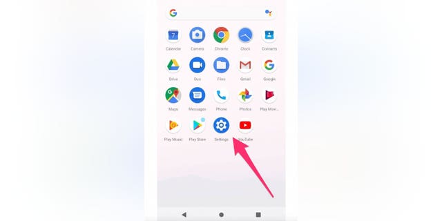 Capture d'écran montrant comment accéder aux paramètres sur un téléphone Android.