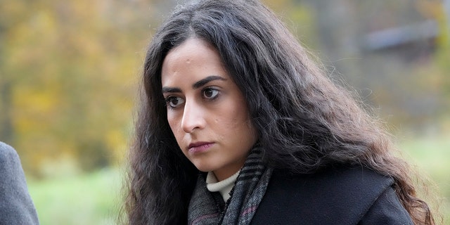 Lina Abu Akleh, a niece of Shireen Abu Akleh, waiting outside the International Criminal Court in The Hague, Netherlands, on Dec. 6.