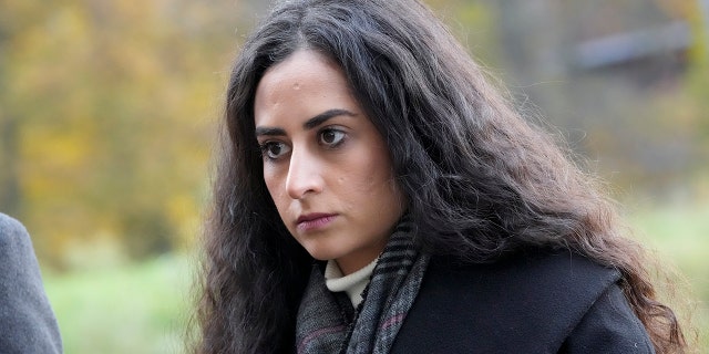 Lina Abu Akleh, a niece of Shireen Abu Akleh, waiting outside the International Criminal Court in The Hague, Netherlands, on Dec. 6.
