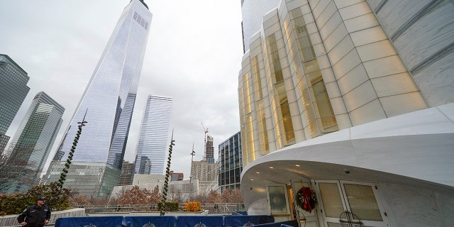 One World Trade, left, is seen next to St. Nicholas Greek Orthodox Church in Lower Manhattan on Tuesday, Dec. 6, 2022.