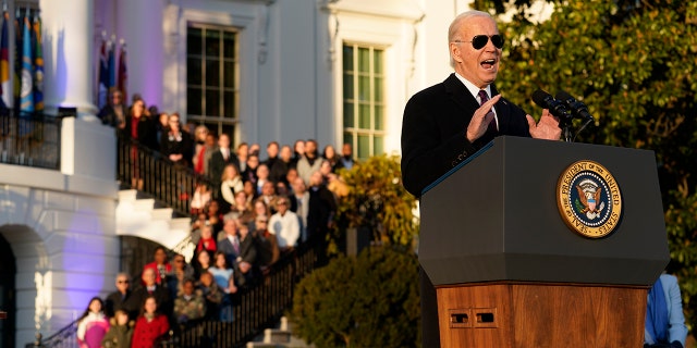 Biden behind a podium