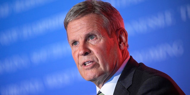 Tennessee Gov. Bill Lee answers a question while taking part in a panel discussion during a Republican Governors Association conference on Nov. 15, 2022, in Orlando, Florida.