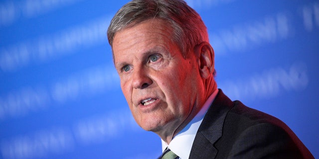 Tennessee Gov. Bill Lee answers a question while taking part in a panel discussion during a Republican Governors Association conference on Nov. 15, 2022, in Orlando, Florida.