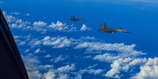In this photo released by Xinhua News Agency, fighter jets of the Eastern Theater Command of the Chinese People's Liberation Army (PLA) conduct a joint combat training exercises around the Taiwan Island on Aug. 7, 2022. China blasted an annual U.S. defense spending bill for hyping up the "China threat" while Taiwan welcomed the legislation, saying it demonstrated U.S. support for the self-governing island that China says must come under its rule. "China deplores and firmly opposes this U.S. move," the Foreign Ministry said in a statement posted online Saturday, Dec. 24.