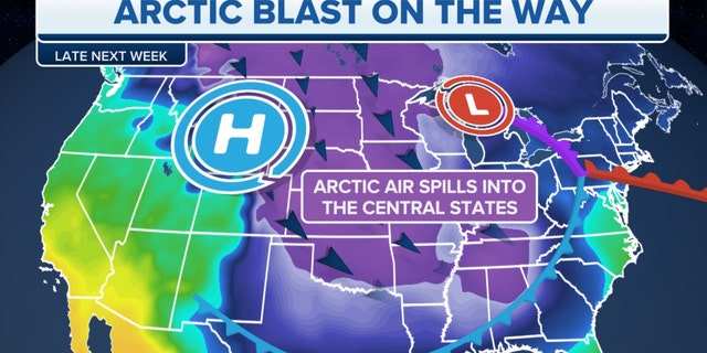 An Arctic blast is forecast late next week