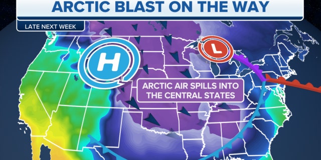 An Arctic blast is forecast late next week