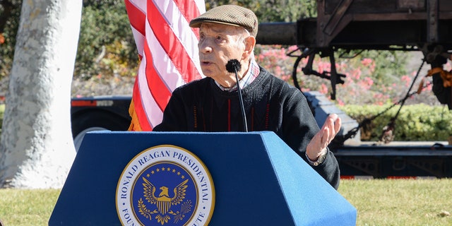 David Lenga, age 95 and a survivor of the Holocaust, spoke recently at the Ronald Reagan Presidential Library in Simi Valley, California, as it prepares to premiere a new exhibit about the Holocaust in spring 2023. 