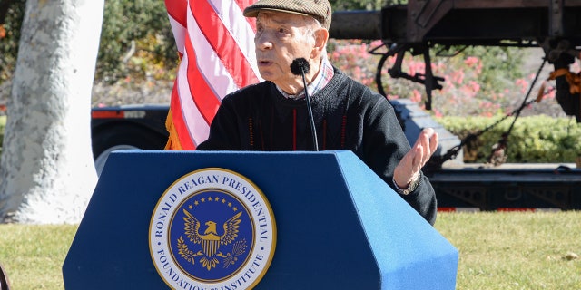 David Lenga, age 95 and a survivor of the Holocaust, spoke recently at the Ronald Reagan Presidential Library in Simi Valley, California, as it prepares to premiere a new exhibit about the Holocaust in spring 2023.
