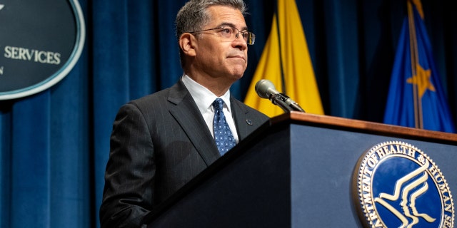 Xavier Becerra, secretary of Health and Human Services, speaks during a news conference at the HHS headquarters in Washington, D.C., June 28, 2022.