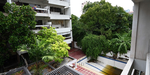 This photo taken on May 20, 2021 shows the Baan Bellawin apartments, where parts of the television series "The Serpent" was filmed, in Bangkok. 