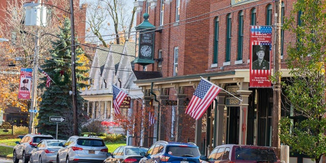 Ken DeLand's Eagle Scout project involved arranging for banners of local veterans to be displayed throughout Clifton Springs, New York for Veteran's Day. 