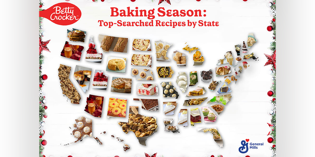 Betty Crocker's "Baking Season: Top-Searched Recipes by State" infographic reveals which BettyCrocker.com recipes were top searches during the 2021 holiday season. The baking goods company released its findings on Friday, Dec. 9.