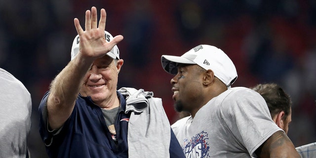Head coach Bill Belichick of the New England Patriots celebrates his 13-3 win over Los Angeles Rams during Super Bowl LIII against Los Angeles Rams at Mercedes-Benz Stadium on February 03, 2019 in Atlanta, Georgia. 