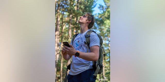 A man goes birding with the Birda app. No matter where users are located, there are always birds to be seen, noted the co-founders of Birda.
