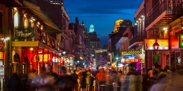 Revelers on Bourbon Street in downtown New Orleans, Louisiana. A consultant warned the city must immediately get its crime under control if it hopes to remain a tourist town.