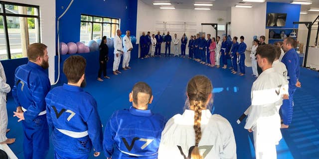 A Brazilian jiu-jitsu class at the V7 gym in Moscow, Idaho. 