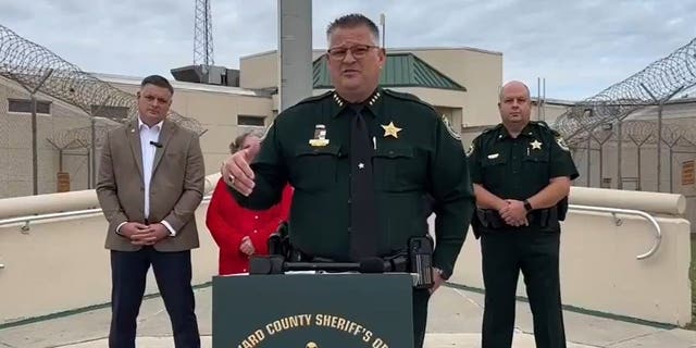 Brevard County Sheriff Wayne Ivey speaks at a press conference Nov. 28