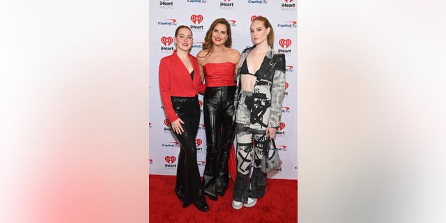 Brooke Shields poses on the red carpet with her daughters – Rowan and Grier.