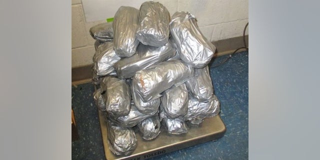 A bundle of meth found at the Bridge of the Americas.