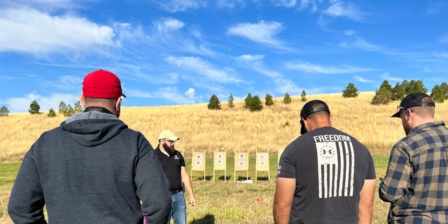 Nate Jeschke, founder and chief trainer at Testudo Defense in Moscow, Idaho, teaches a recent firearm training class. 