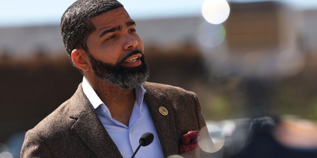 Jackson Mayor Chokwe Antar Lumumba speaks at a press conference March 8, 2021 in Jackson, Mississippi.