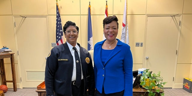 New Orleans Mayor LaToya Cantrell and newly appointed interim New Orleans Police Department Supt. Michelle Woodfork. 