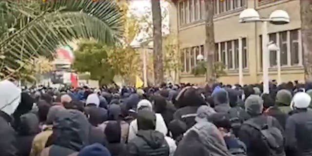Students take to the streets in Iran earlier this month.
