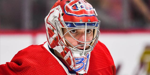 Montreal Canadiens goalie Carey Price (31) during the Florida Panthers versus the Montreal Canadiens game on April 29, 2022, at Bell Centre in Montreal.