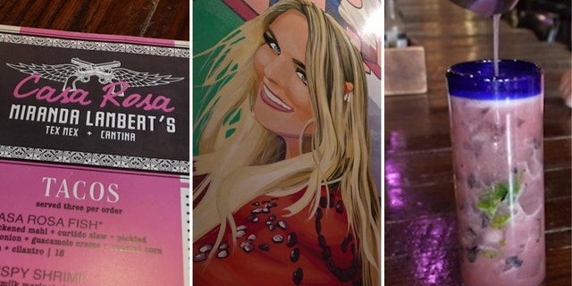 Casa Rosa Miranda Lambert's Tex-Mex and Cantina menus, murals and bar drinks