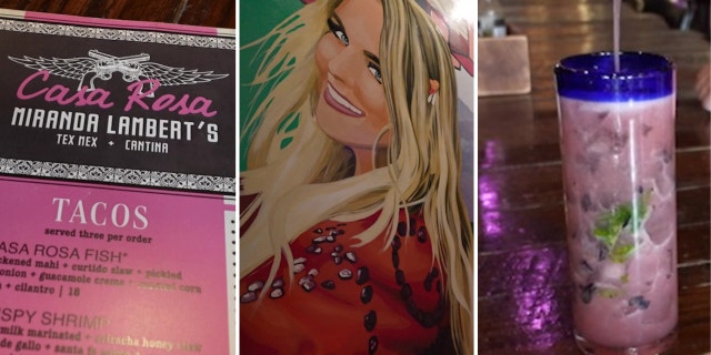 Casa Rosa Miranda Lambert's Tex-Mex and Cantina menus, murals and bar drinks